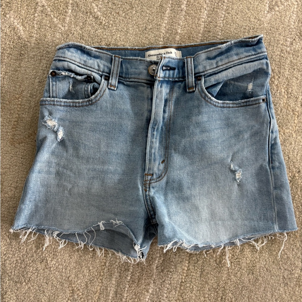 Abercrombie & Fitch Mom High Rise Denim Shorts